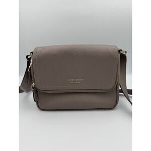Kate Spade New York Pebbled Leather Crossbody Purse — Like New, Gray / Taupe